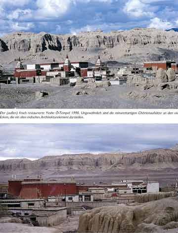 
Top: Yeshe O Temple In Tholing in 1998. Bottom: White and Red Temples in Tholing. - Westtibet book
